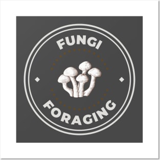 Fungi mushroom foraging hunter logo Posters and Art